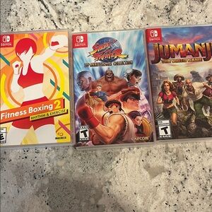 Lot Of 3 Nintendo switch games. Fitness Boxing 2, Street Fighter, Jumanji